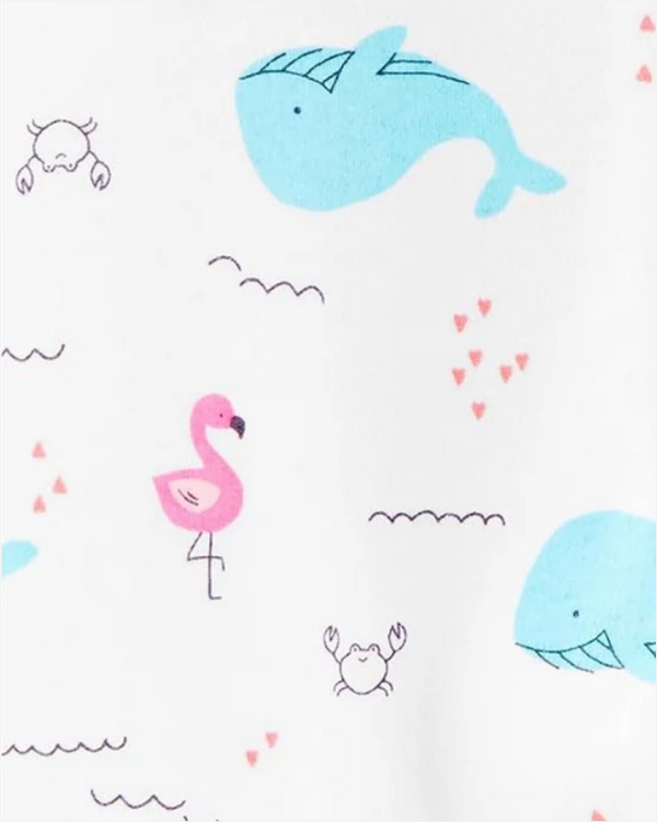 2 Pijamas en Algodón Diseño Elefante y Ballenas